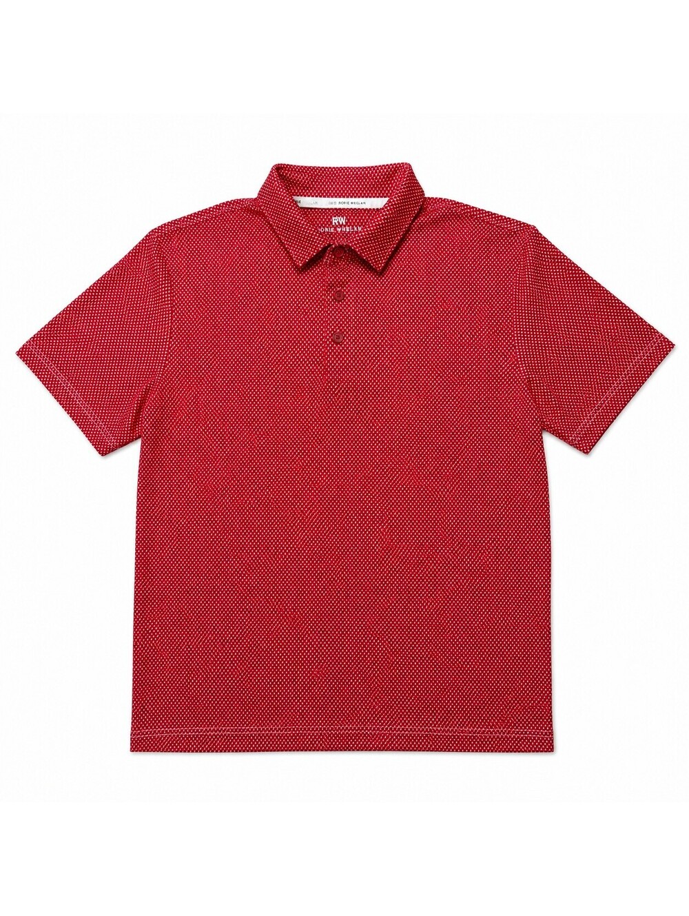 Rorie Whelan Golf Polo Mens L Red White Geo Print Performance Stretch Shirt